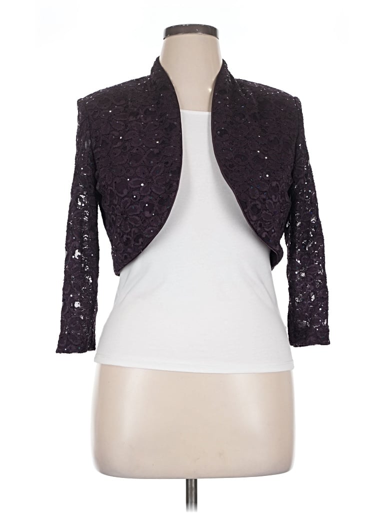 Pre-owned R & M Richards Shrug In Purple