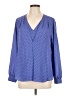 Elle 100% Polyester Polka Dots Blue Long Sleeve Blouse Size L - photo 1