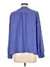 Elle 100% Polyester Polka Dots Blue Long Sleeve Blouse Size L - photo 2