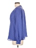 Elle 100% Polyester Polka Dots Blue Long Sleeve Blouse Size L - photo 5