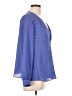 Elle 100% Polyester Polka Dots Blue Long Sleeve Blouse Size L - photo 4