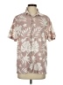 Folk 100% Cotton Tropical Tan Short Sleeve Button-Down Shirt Size S - photo 1