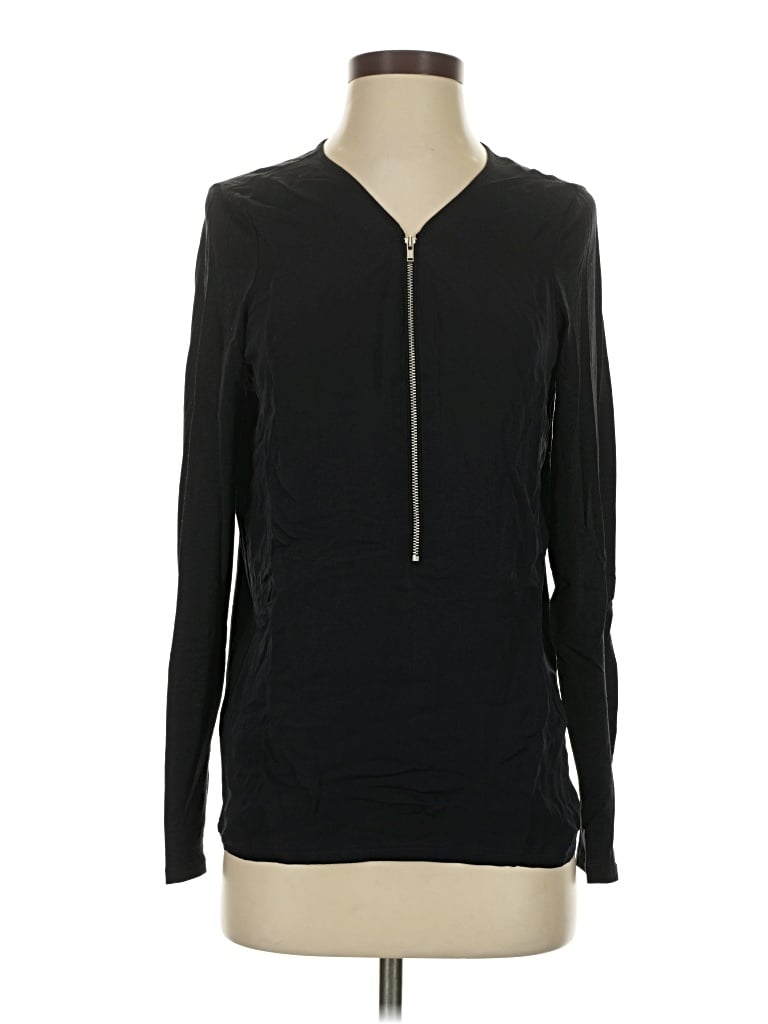 Pre-owned The Kooples Long Sleeve Top Black V-neck Tops