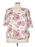 Cato 100% Polyester Floral White Short Sleeve Blouse Size 24W - photo 1