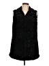 Yest 100% Polyester Black Faux Fur Vest Size 8 - photo 1
