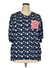 Assorted Brands Stars Blue 3/4 Sleeve Blouse Size XXL - photo 1