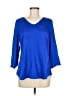 The Limited 100% Polyester Blue 3/4 Sleeve Top Size M - photo 1