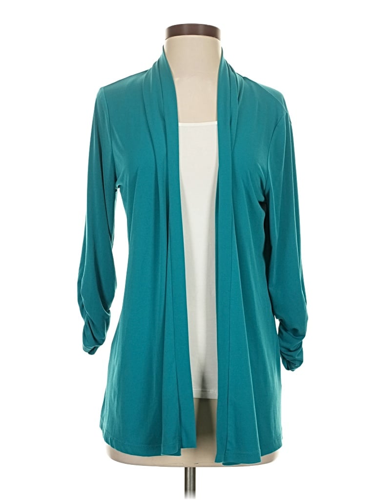 Pre-owned Susan Graver Cardigan Sweater In Blue