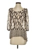 Moon Collection Silver 3/4 Sleeve Blouse Size S - photo 1