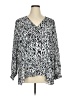 Karen Kane 100% Polyester Animal Print Silver Long Sleeve Blouse Size 1X - photo 1