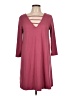 Mudd Solid Burgundy Casual Dress Size L - photo 1
