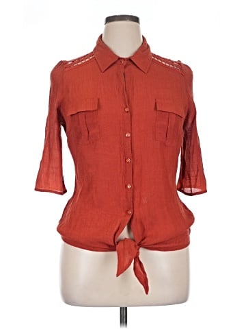 Cato 3/4 Sleeve Button-Down Shirt (view 1)