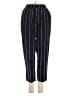 PrettyLittleThing 100% Viscose Stripes Black Casual Pants Size 00 - photo 1