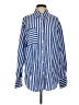 Shein 100% Polyester Stripes Blue Long Sleeve Blouse Size 4 - photo 1