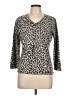 Nomadic Traders 100% Acrylic Animal Print Silver 3/4 Sleeve T-Shirt Size L - photo 1