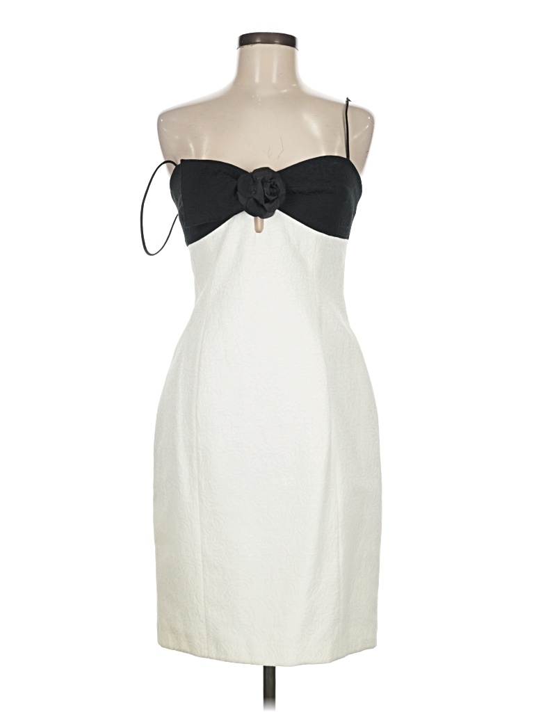 Pre-owned M David Meister Cocktail Dress In White