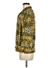 Silkland Animal Print Gold 3/4 Sleeve Button-Down Shirt Size 6 - photo 5