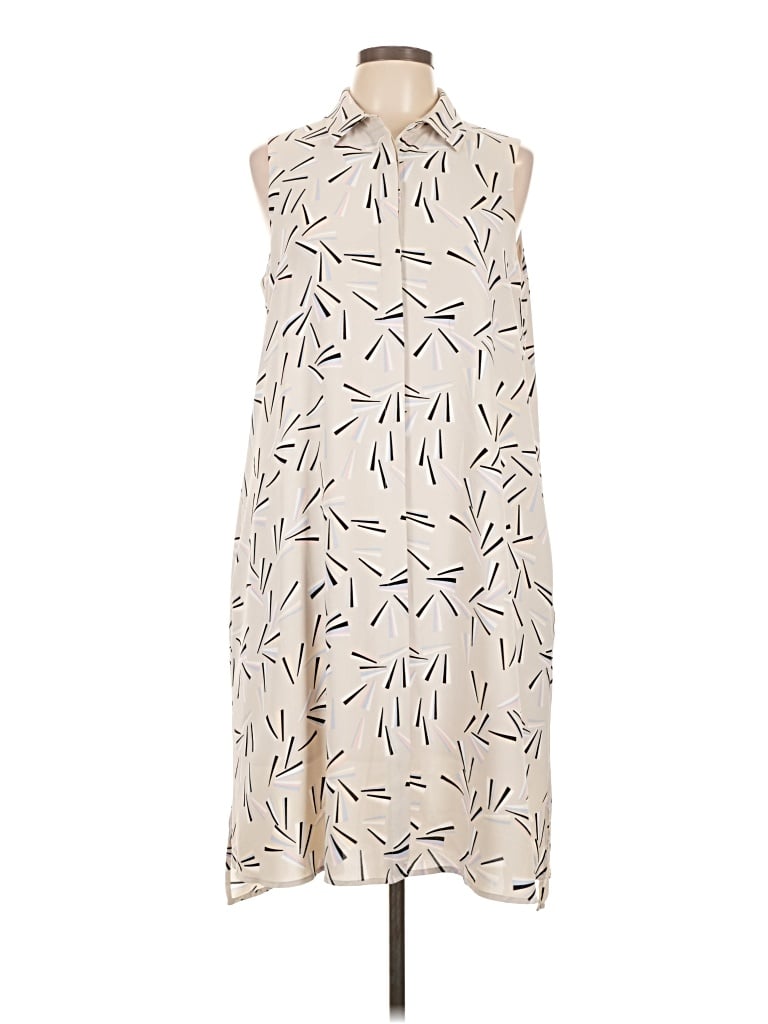 Pre-owned Anne Klein Casual Dress In White