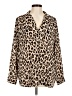Ann Taylor 100% Polyester Animal Print Brown Long Sleeve Blouse Size M - photo 1