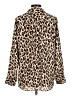 Ann Taylor 100% Polyester Animal Print Brown Long Sleeve Blouse Size M - photo 2