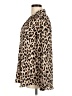 Ann Taylor 100% Polyester Animal Print Brown Long Sleeve Blouse Size M - photo 5
