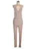 Love Tree 100% Rayon Metallic Tan Gray Jumpsuit Size L - photo 1