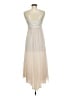 Boston Proper 100% Polyester Silver Tan Cocktail Dress Size 6 - photo 2