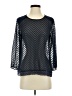 Eclair 100% Polyester Blue Black 3/4 Sleeve Blouse Size XS - photo 1