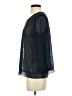 Eclair 100% Polyester Blue Black 3/4 Sleeve Blouse Size XS - photo 5