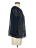 Eclair 100% Polyester Blue Black 3/4 Sleeve Blouse Size XS - photo 4