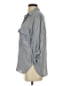 Zara Stripes Gray Blue 3/4 Sleeve Button-Down Shirt Size XS - photo 5