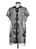 CAbi 100% Polyester Silver Gray Short Sleeve Blouse Size XS - photo 2
