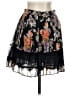 Topshop 100% Polyester Floral Black Casual Skirt Size 4 - photo 2