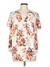 Torrid 100% Polyester Floral Ivory Short Sleeve Blouse Size Lg Plus (0) - photo 1
