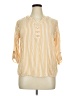Naif 100% Rayon Stripes Yellow 3/4 Sleeve Blouse Size XL (petite) - photo 1