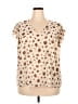 1.State 100% Polyester Tan Short Sleeve Blouse Size 2X - photo 1