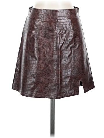 Blue Rain Faux Leather Skirt (view 1)