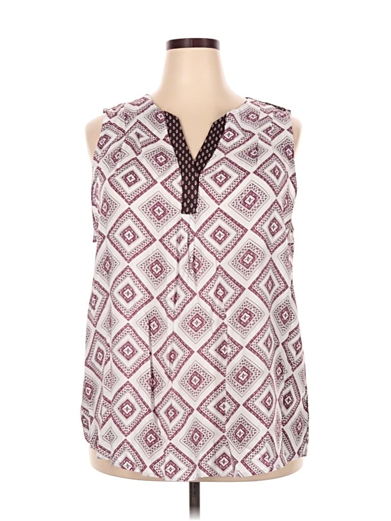 Skies Are Blue Sleeveless Blouse In Burgundy