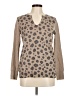 Rebecca Taylor Animal Print Tan Pullover Sweater Size M - photo 1