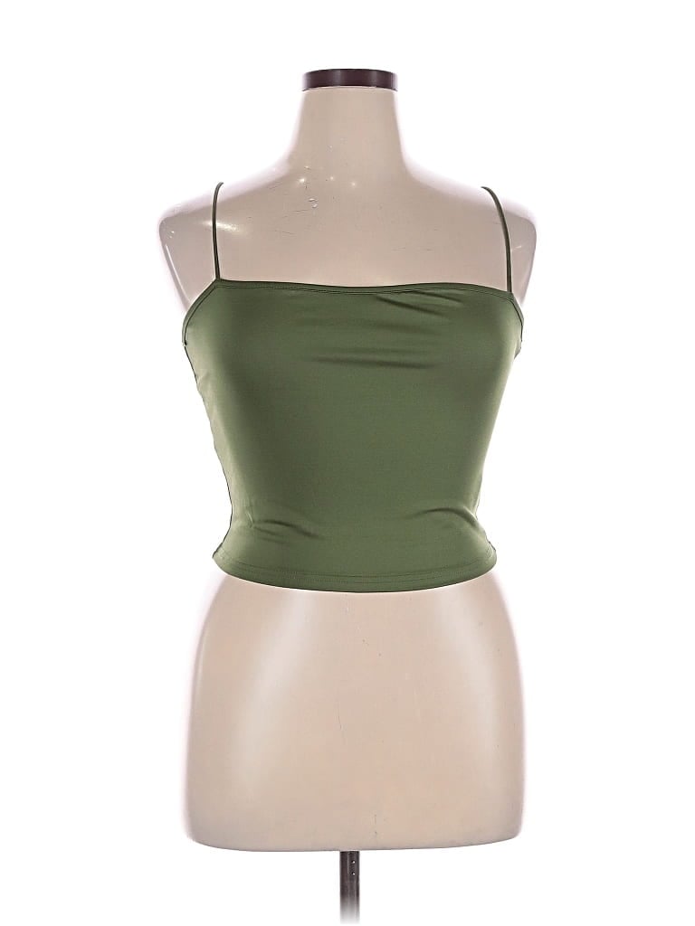 Pre-owned Cider Sleeveless Top Green Strapless Neckline Tops