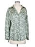 Zara Animal Print Green Long Sleeve Blouse Size S - photo 1
