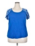 Torrid 100% Rayon Blue Short Sleeve Top Size 2X Plus (2) - photo 1