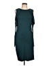 Three Dots Solid Teal Casual Dress Size L - photo 1