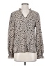 Shein Animal Print Gray Long Sleeve Blouse Size 4 - photo 1