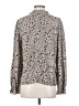 Shein Animal Print Gray Long Sleeve Blouse Size 4 - photo 2