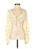 Princess Polly 100% Polyester Yellow Long Sleeve Blouse Size 4 - photo 1