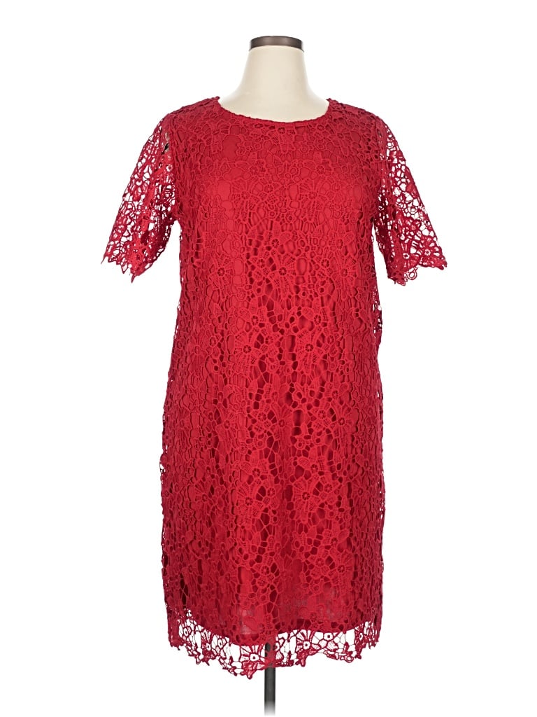 Pre-owned Nina Leonard Cocktail Dress In Red