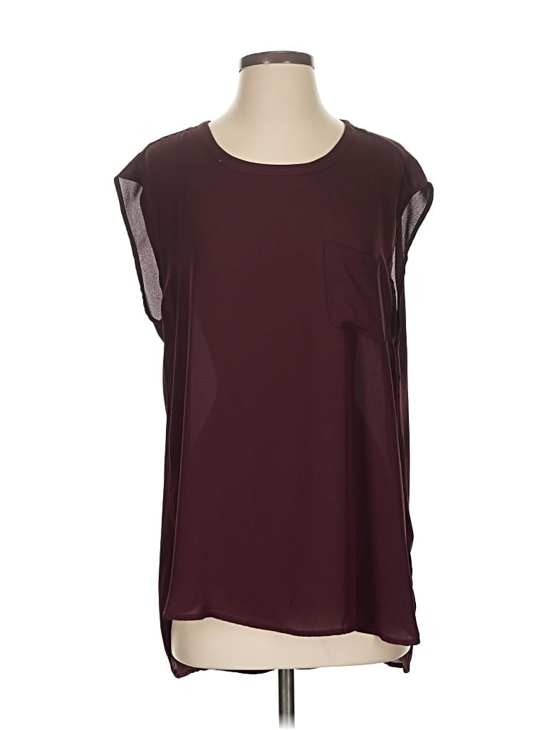 Pre-owned Cotton On Short Sleeve Blouse In Burgundy