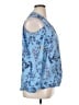 maette 100% Polyester Floral Blue Sleeveless Blouse Size XL - photo 4