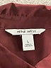 Nine West 100% Polyester Solid Burgundy Long Sleeve Blouse Size L - photo 7